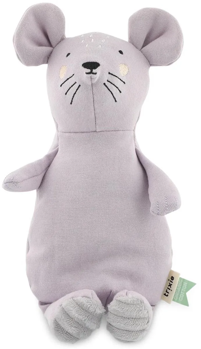 Knuffel - Mrs. Mouse - Dieren Pluche - Muis - Eerste knuffel voor Baby - 100% biologisch katoen - Klein by Trixie in Purple – product photo