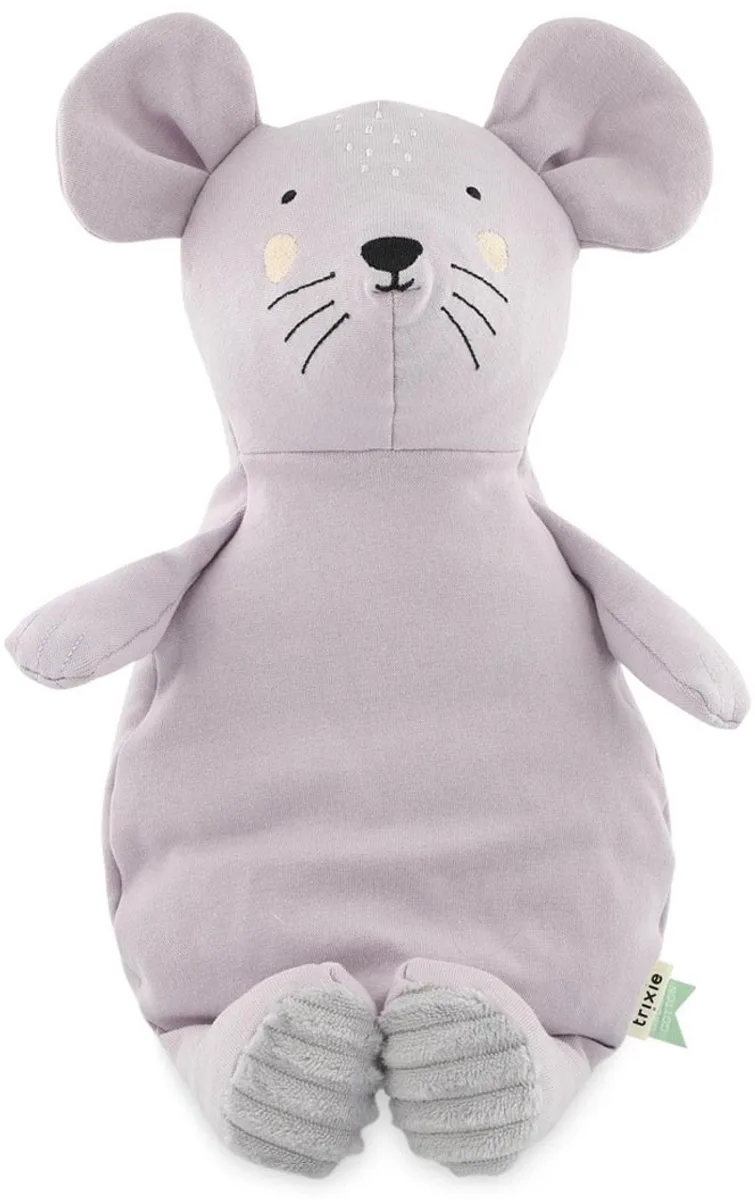 Knuffel - Mrs. Mouse - Dieren Pluche - Muis - Eerste knuffel voor Baby - 100% biologisch katoen - Groot van Trixie in Paars – productfoto