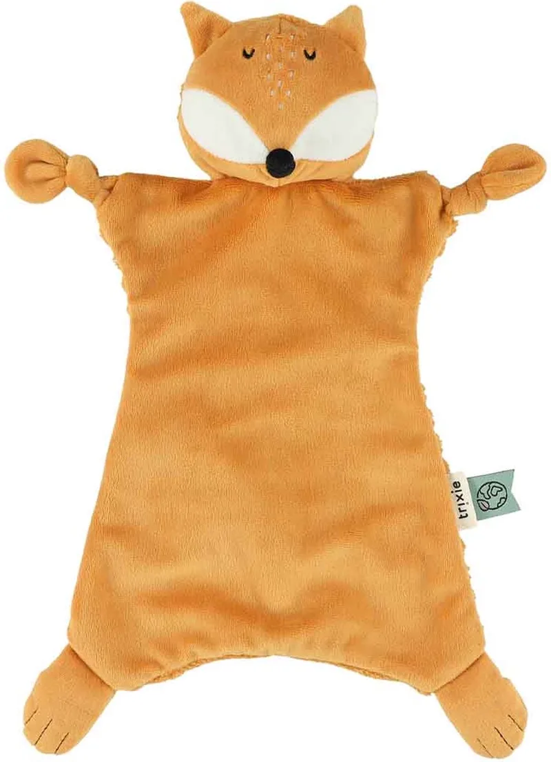 Mr. Fox Knuffeldoekje – Ribfluweel – Met speenlus - Ideaal als geboortegeschenk van Trixie in Oranje – productfoto