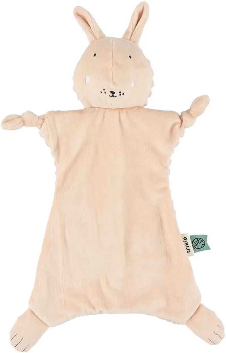 Mrs. Rabbit Knuffeldoekje – Ribfluweel – Met speenlus - Ideaal als geboortegeschenk van Trixie in Roze – productfoto