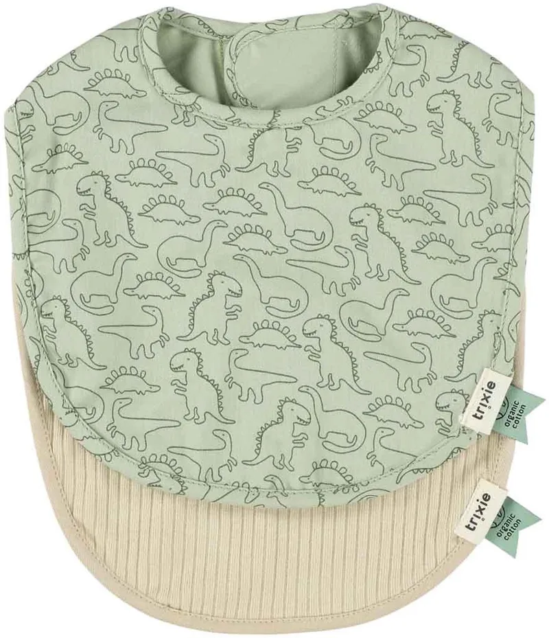 Slabbetje 2-pack mix - Daring Dino by Trixie in Green – product photo 1 of 4