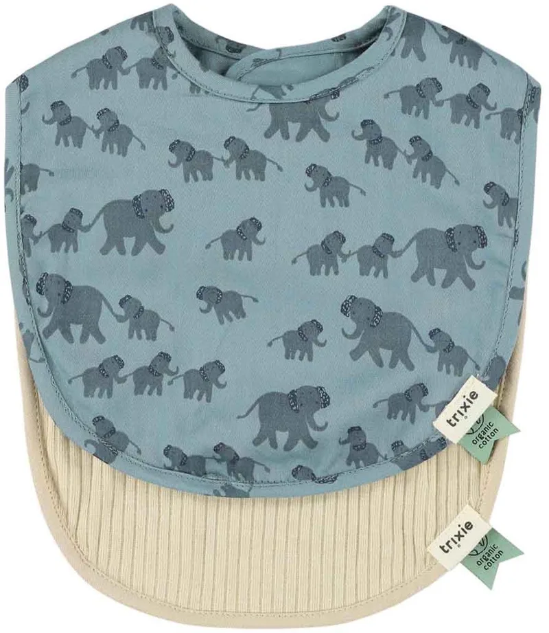 Slabbetje 2-pack mix - Enchanting Elephant de Trixie en Multicolore – photo produit