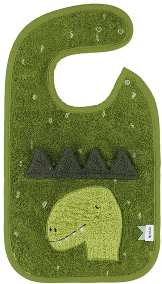 Slabbetje - Mr. Dino - Zachte Badstof - 100% Biologisch Katoen - Met Drukknopjes by Trixie in Green – product photo 1 of 3