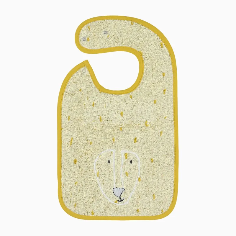 Slabbetje - Mr. Lion - Zachte Badstof - 100% Biologisch Katoen - Met Drukknopjes by Trixie in Yellow – product photo 3 of 4