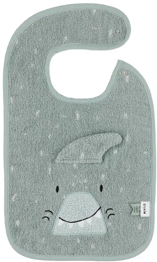 Slabbetje - Mr. Shark - Zachte Badstof - 100% Biologisch Katoen - Met Drukknopjes - Blauw-Grijs by Trixie in Multicolour – product photo 1 of 2