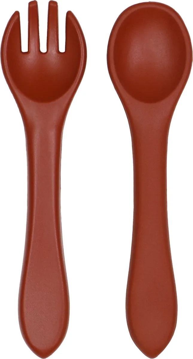 Dark Rust Siliconen Kinderbestek TR-392809 de Tryco en Dark Rust, Rouge – photo produit