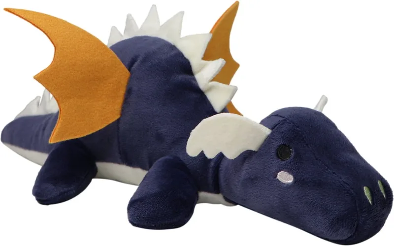 Draak Diego 38 cm Knuffel de Tryco en Blauw met geel – photo produit