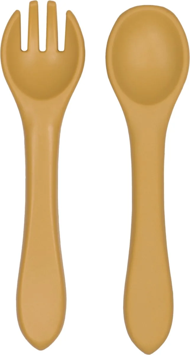 Honey Gold Siliconen Kinderbestek TR-392808 de Tryco en Honey Gold, Goudgeel – photo produit