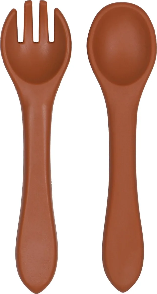 Sienna Siliconen Kinderbestek TR-392814 de Tryco en Sienna, Orange – photo produit