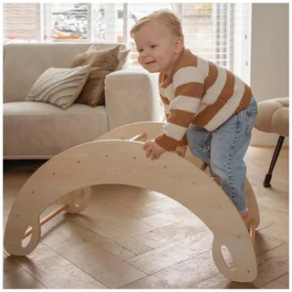 Wooden Rocker Climbing Arch - Houten Klimboog en Wipstoel - Montessori Evenwichtsspeelgoed en Motorische Ontwikkeling - Vanaf 18 Maanden by Tryco in Natural – product photo 3 of 4