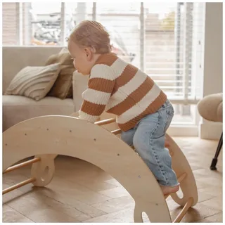 Wooden Rocker Climbing Arch - Houten Klimboog en Wipstoel - Montessori Evenwichtsspeelgoed en Motorische Ontwikkeling - Vanaf 18 Maanden by Tryco in Natural – product photo 4 of 4