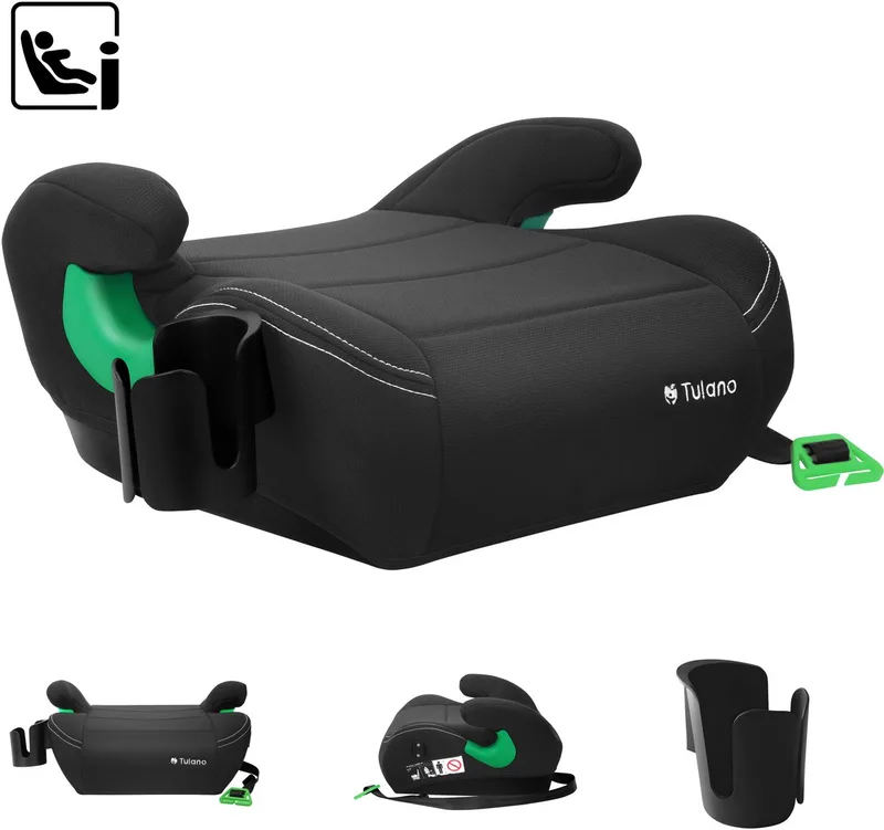 Cabby 25 Isofix Autostoelverhoger - Zitverhoger - Kinderzitje 125-150 cm van Tulano in Zwart – productfoto