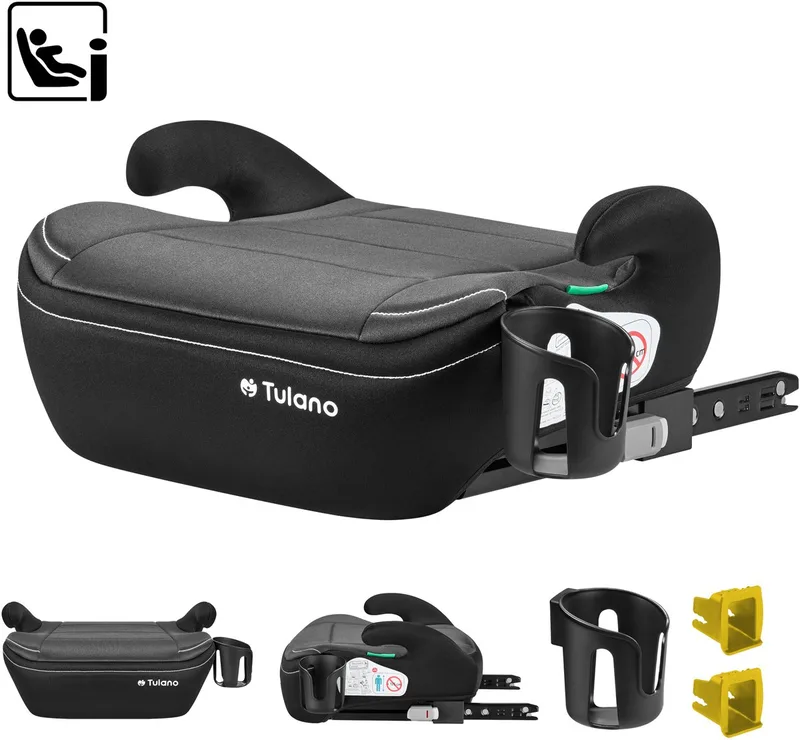 Cabby 30 i-Size Autostoelverhoger met Isofix - Zitverhoger - Kinderzitje 125-150 cm van Tulano in Grijs – productfoto