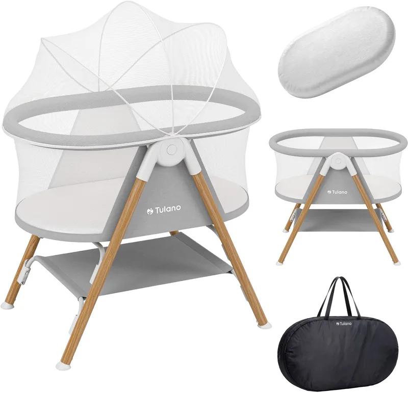 Dream 20 – Reisbedje met wieltjes en muskietennet – Reisbedje van Tulano in Grijs – productfoto