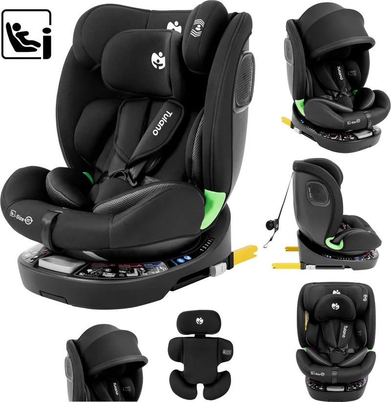 Loom 35 - Kinderautostoel - ISOFIX & Top Tether - RWF (Achterwaarts) - 0-12 jaar von Tulano in Schwarz – Produktfoto