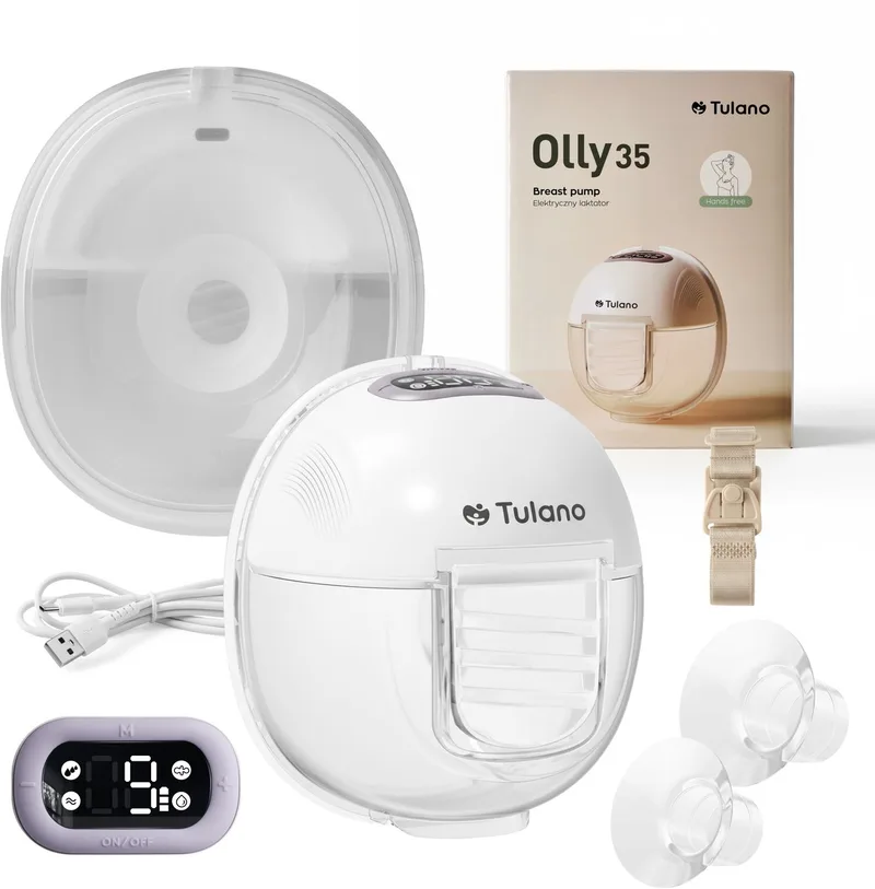 Olly 35 Draadloze elektrische borstkolf, BPA-vrij, timer en duidelijk LED-display van Tulano in Wit – productfoto