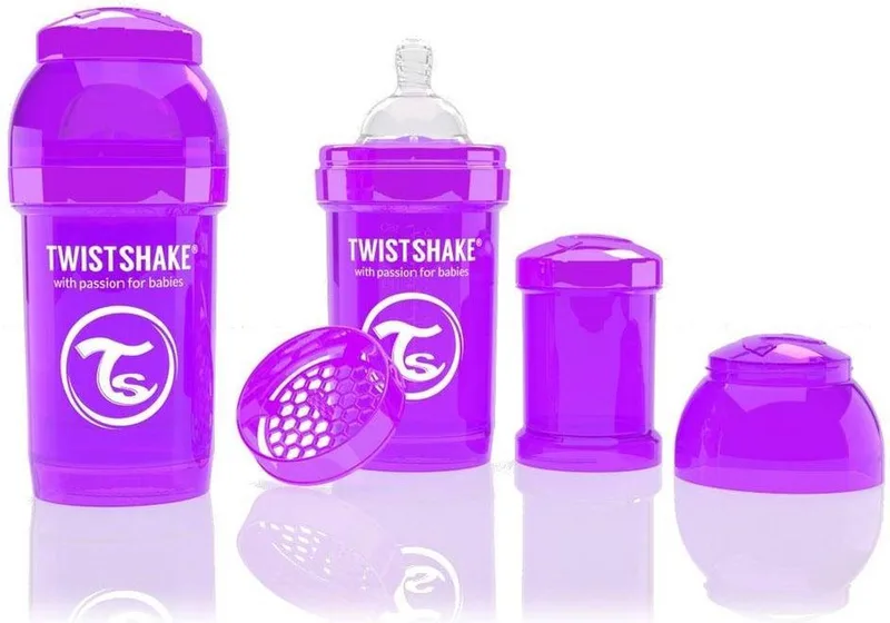 Anti-colic babyfles - Purple Bestie 330ml van Twistshake in Paars – productfoto