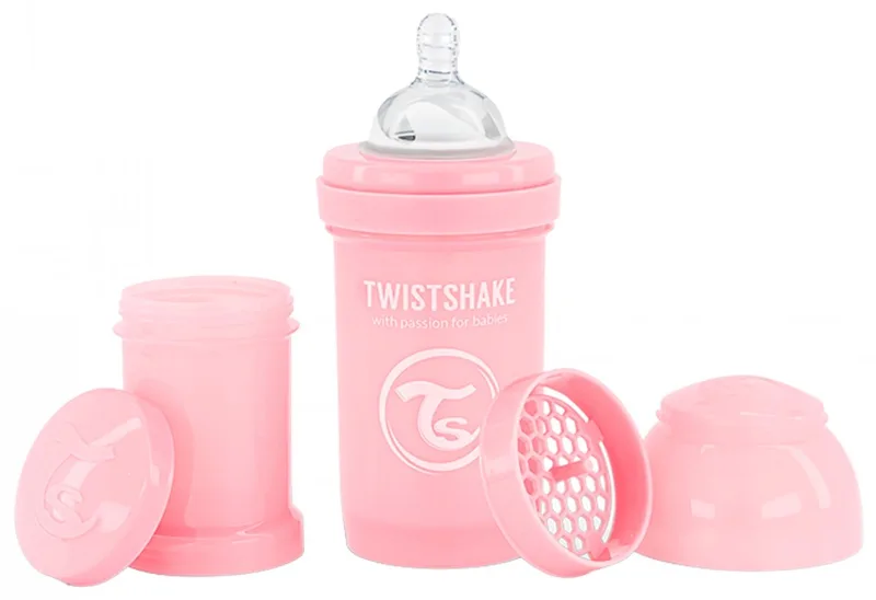 Babyfles 180ml Pastel Pink från Twistshake i Roze – produktbild