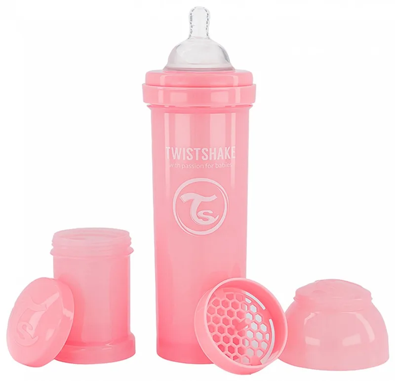 Babyfles 330ml Pastel Pink de Twistshake en Roze – photo produit