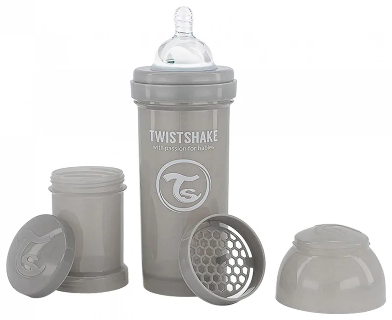Babyfles Antikoliek 260Ml - Pastel fra Twistshake i Grijs – produktbillede