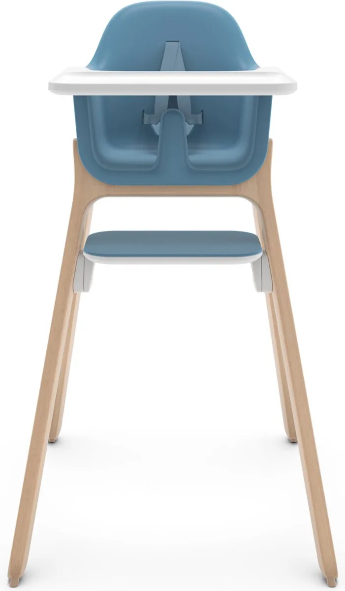 Ciro Caleb - Kinderstoel - Hout - Verstelbare Voetensteun - Afneembaar Eetblad by UPPAbaby in Blauw – product photo