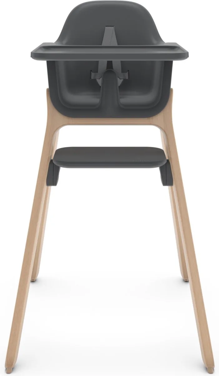 Ciro Jake - Kinderstoel - Hout - Verstelbare Voetensteun - Afneembaar Eetblad by UPPAbaby in Antraciet – product photo