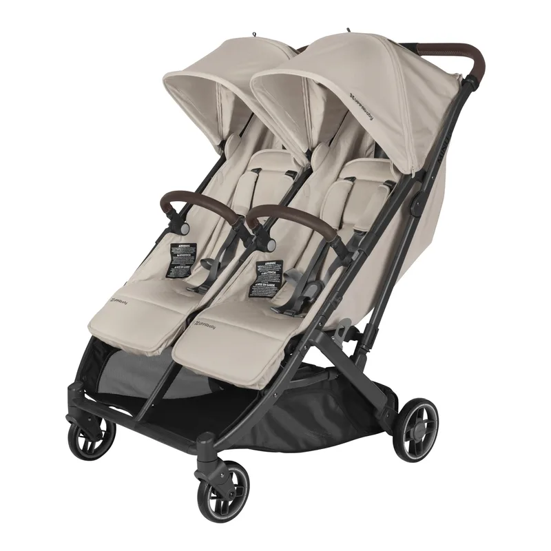 Kinderwagen Zwillingswagen Minu Duo von UPPAbaby in Beige, 94,5 × 70,6 × 102,8 mm – Produktfoto 1 von 3