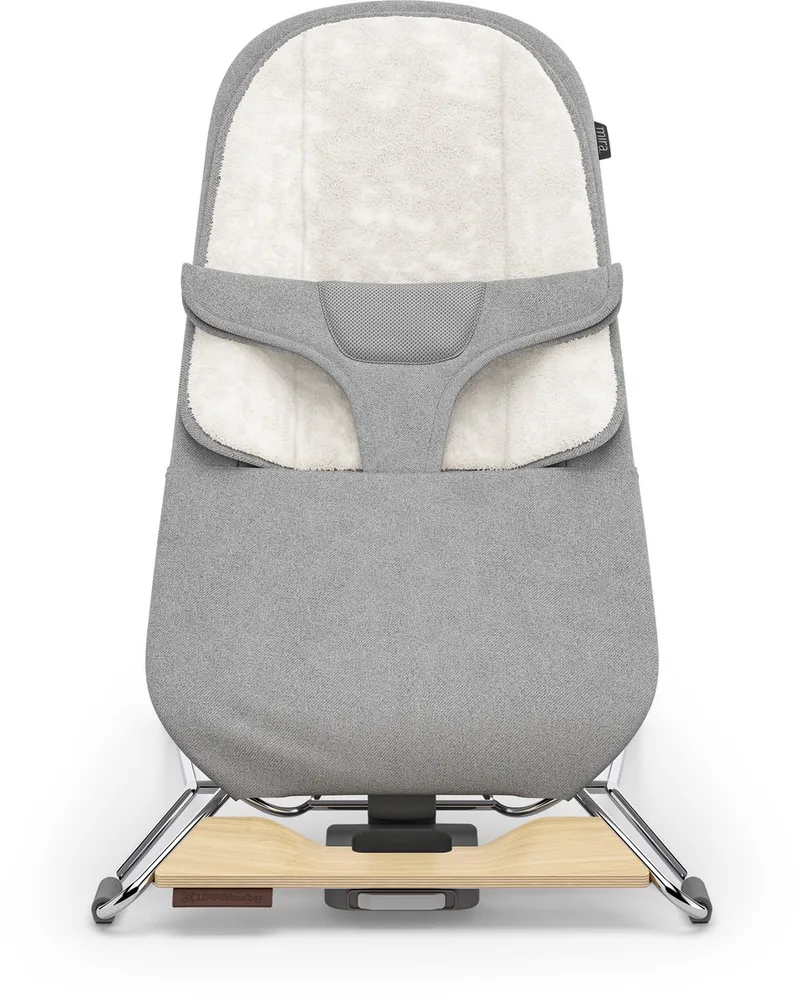 Mira Stella - Wipstoel - Bouncer - Zilveren frame met houten voet - Baby en Peuter - 2-in-1 Schommelstoel - Relax by UPPAbaby in Grijs – product photo