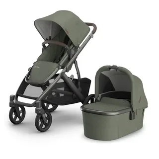 Vista V3 Kinderwagen Evelyn - Meadow Green - Graphite Frame Met Kastanje Bruin Leer von UPPAbaby – Produktfoto 1 von 3