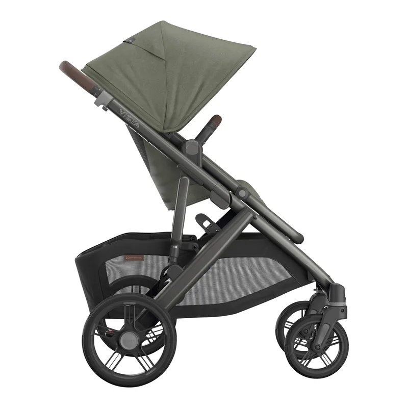 Vista V3 Kinderwagen Evelyn - Meadow Green - Graphite Frame Met Kastanje Bruin Leer von UPPAbaby – Produktfoto 2 von 3