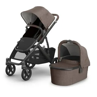 Vista V3 Kinderwagen Owen - Mocha Mélange - Carbon Frame Met Kastanje Bruin Leer von UPPAbaby – Produktfoto 1 von 3