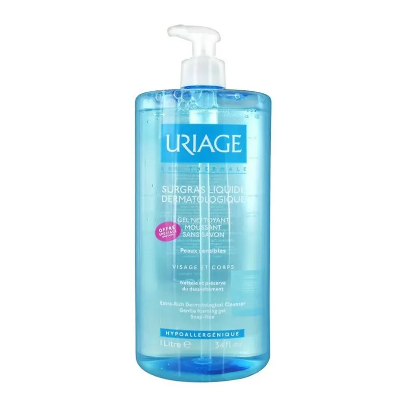 Surgas Liquide Dermatologique 1l Vochtinbrengende Crème fra Uriage – produktbillede