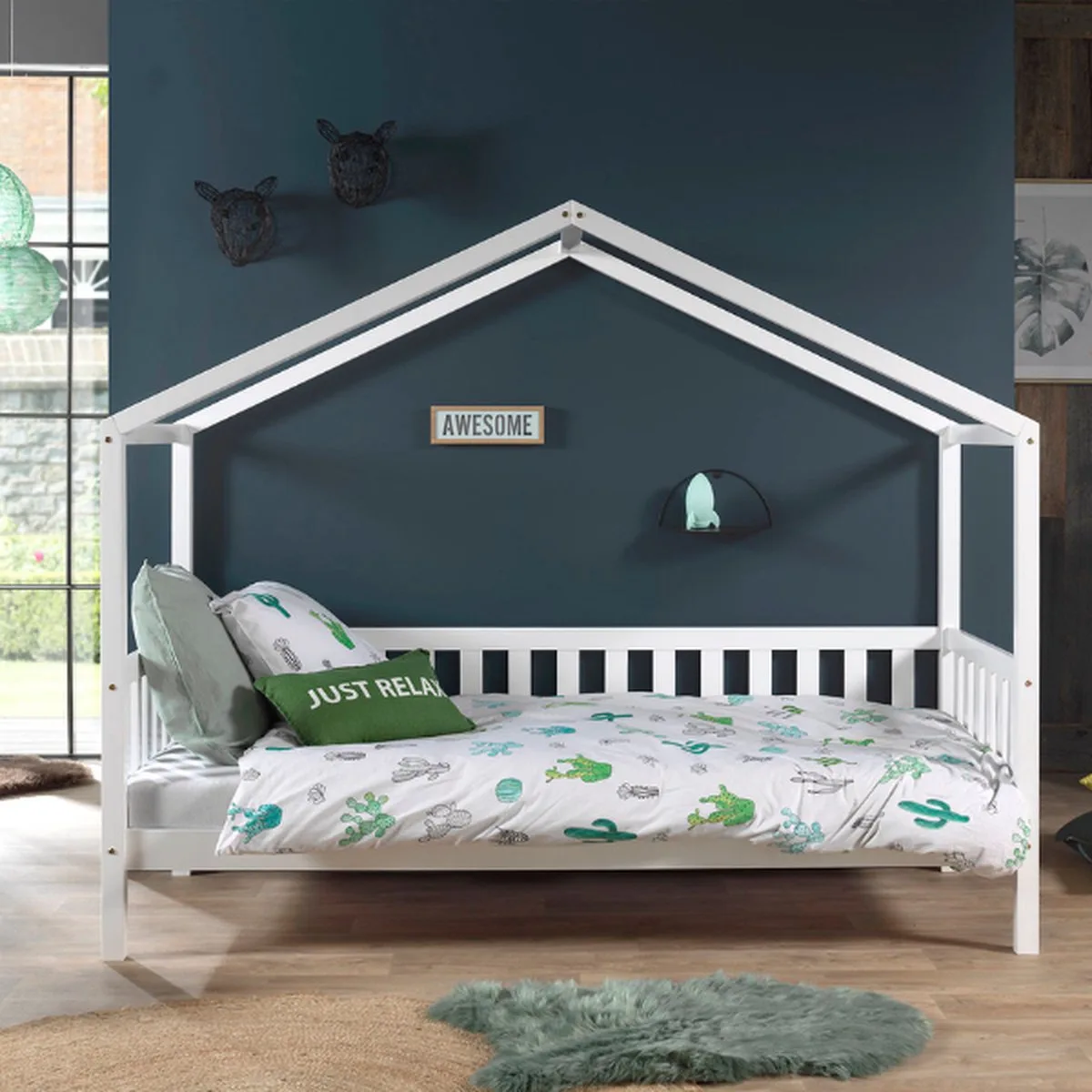 Bedhuisje Dallas 2 met matras - 90x200 van Vipack in Wit – productfoto