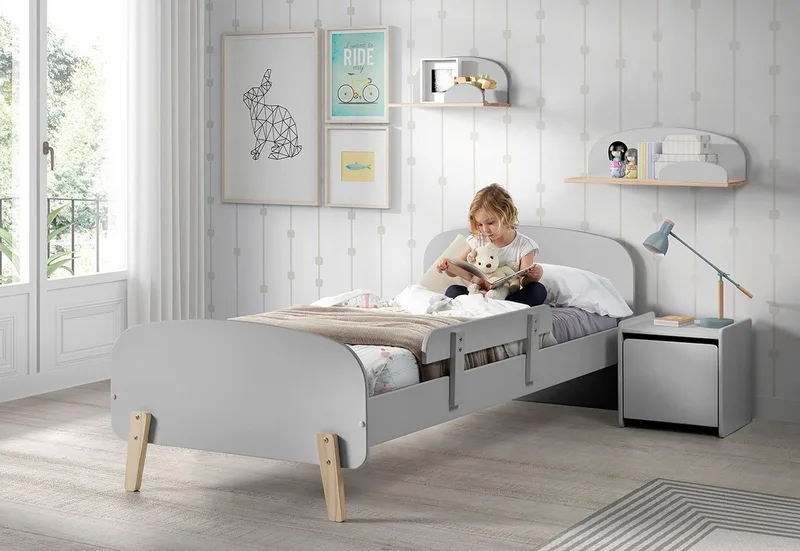 Bettschutzgitter Kiddy (1 St., Made in Europe), zum Aufstecken auf die Bettseite, in verschiedenen Farben erhältlich van Vipack in Grijs – productfoto 2 van 2