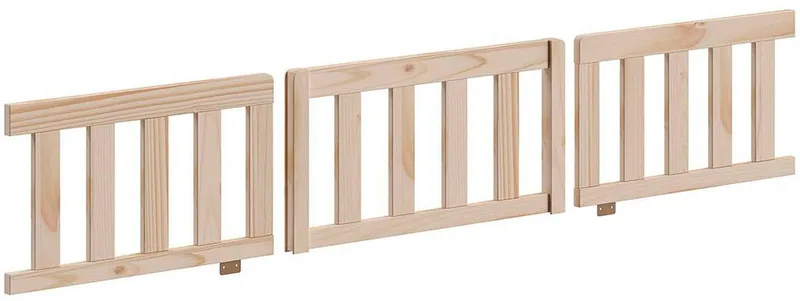 Hausbett Dallas, Massivholzbett mit Dachaufbau umbaubar vom Boden- zum Daybett (inkl. Rolllattenrost und Sprossenumrandung, 140x200 cm breit), mit Bettschublade, wahlweise Kiefer massiv natur oder weiß van Vipack in Beige – productfoto 5 van 5