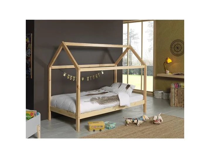 Hausbett, Kiefer, Holz, Kiefer, 90x200 cm, Kinderzimmer & Jugendzimmer, Kindermöbel, Kinderbetten, Hausbetten van Vipack – productfoto