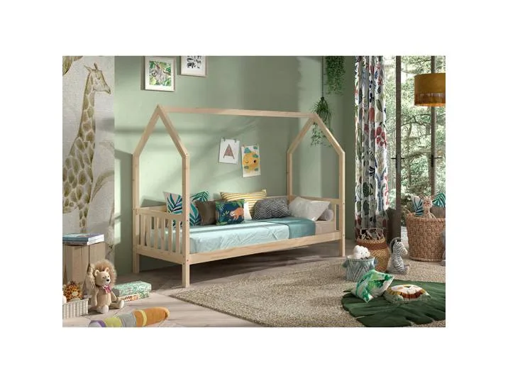 Hausbett, Kiefer, Holz, Kiefer, massiv, 90x200 cm, Kinderzimmer & Jugendzimmer, Kindermöbel, Kinderbetten, Hausbetten van Vipack – productfoto