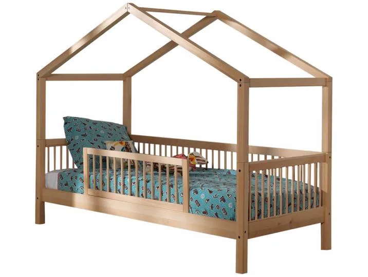 Hausbett VIPACK Forrest mit hochwertiger und stabiler Verarbeitung, Made in Europe , braun (buche natur, buche natur, buche natur), B:97,5cm H:170cm L:207,5cm, Betten, wahlweise ohne oder mit Textilhimmel oder Rausfallschutz fra Vipack – produktbillede