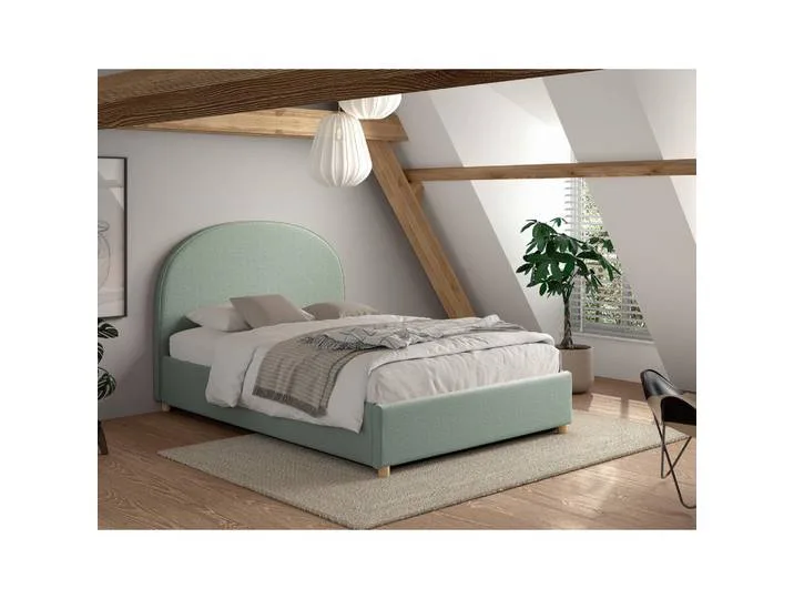 home24 Gestoffeerd bed Moon 140 x 200 cm bouclé groen/mintgroen van Vipack – productfoto
