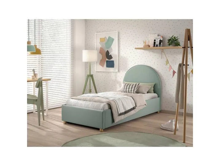 Kinder-/Juniorbett, Grün, Holz, Pinie, massiv, Uni, 90x200 cm, Lattenrost, Bettkasten,Federholzleisten verleimt, alternative Größen erhältlich, nicht verstellbar, Kinderzimmer & Jugendzimmer, Kindermöbel, Kinderbetten de Vipack – photo produit