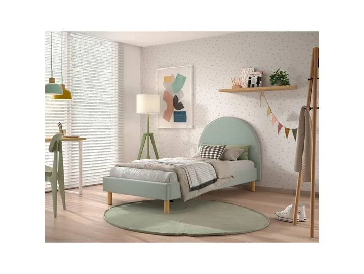Kinder-/Juniorbett, Grün, Holz, Pinie, Uni, 90x200 cm, Lattenrost, Kinderzimmer & Jugendzimmer, Kindermöbel, Kinderbetten van Vipack – productfoto
