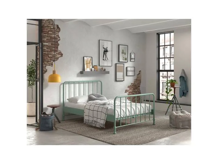 Kinder-/Juniorbett, Grün, Metall, 140x200 cm, Lattenrost,alternative Größen erhältlich, Kinderzimmer & Jugendzimmer, Kindermöbel, Kinderbetten van Vipack – productfoto