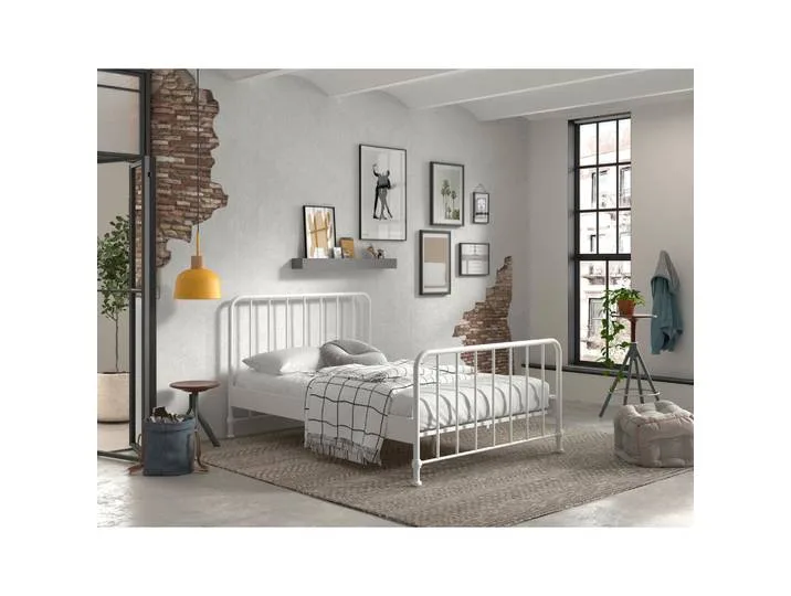 Kinder-/Juniorbett, Weiß, Metall, 140x200 cm, Lattenrost, in verschiedenen Größen erhältlich, Kinderzimmer & Jugendzimmer, Kindermöbel, Kinderbetten van Vipack – productfoto