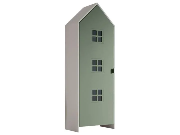 Kinderkleiderschrank, Grün, Weiß, 3 Fächer, 57.6x171.3x37 cm, Babymöbel, Babykleiderschrank de Vipack – photo produit