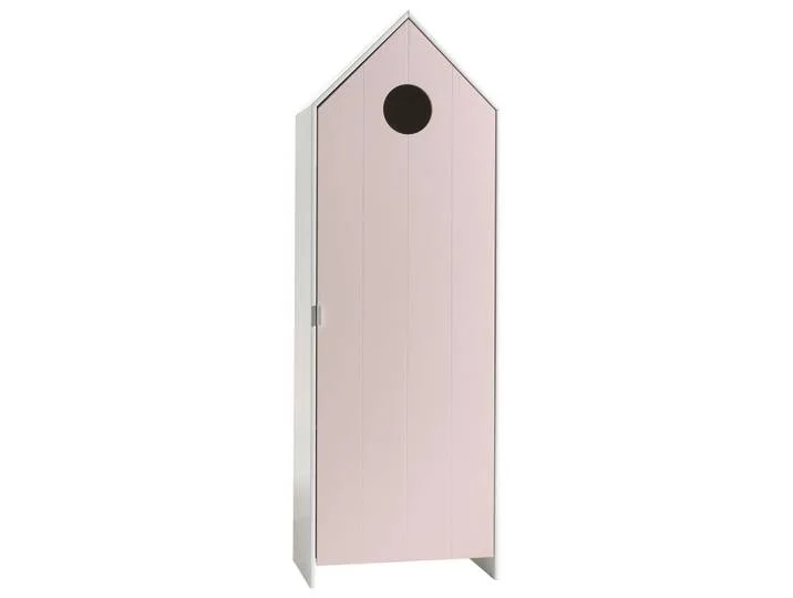 Kinderkleiderschrank, Weiß, Rosa, 3 Fächer, 57.6x171.3x37 cm, Babymöbel, Babykleiderschrank van Vipack – productfoto