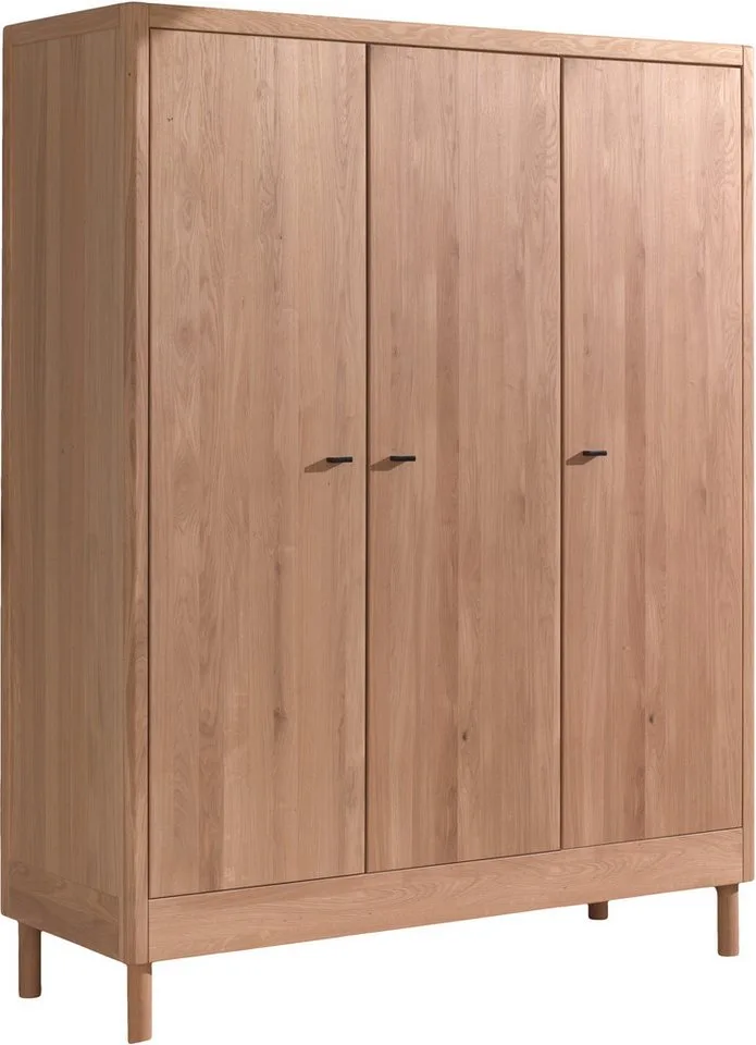Kleiderschrank Forrest mit 3 Drehtüren (Soft-Close), Made in Europe, zeitloses Design (B/H/T ca: 145,8x190x55 cm, Massivholz in 2 Farben erhältlich) praktische Facheinteilung, viel Stauraum, hochwertige Verarbeitung de Vipack en Beige – photo produit 2 sur 4