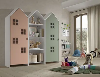 Kleiderschrank in Korpus Weiß / Front Pink u. MDF fra Vipack i Grøn – produktbillede 1 af 5