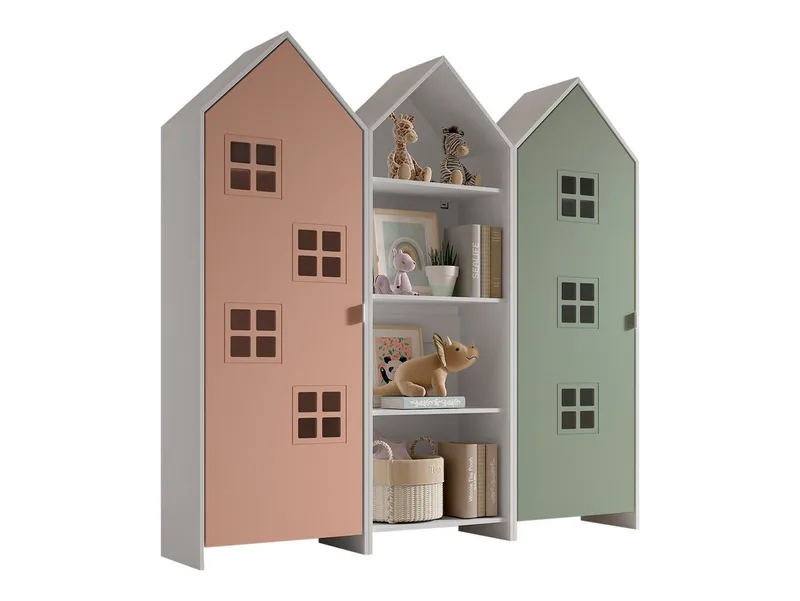 Kleiderschrank in Korpus Weiß / Front Pink u. MDF fra Vipack i Grøn – produktbillede 2 af 5