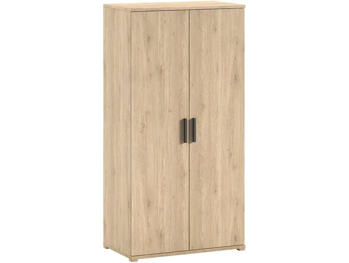 Kleiderschrank VIPACK SAM mit 2 Drehtüren, 2 Böden, 1 Kleiderstange, universell einsetzbar , braun (eiche dekor), B:100,5cm H:199,2cm T:59cm, Holzwerkstoff, Schränke, Kleiderschrank, Pflegeleichte Oberfläche in Eiche Dekor van Vipack – productfoto
