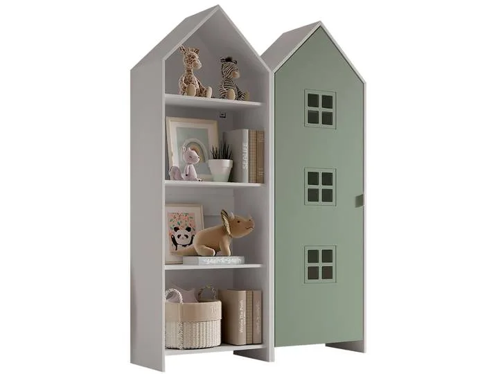 Kleiderschrank VIPACK Set Casami Bruges in trendigem Design, 1 Regal u. 1 Kleiderschrank , grün (korpus weiß, front grün), B:115,2cm H:171,3cm T:37cm, Holzwerkstoff, Schränke, Kleiderschrank, variable Typenanordnung, Kleiderschrank mit Böden und Kleiderst de Vipack – photo produit